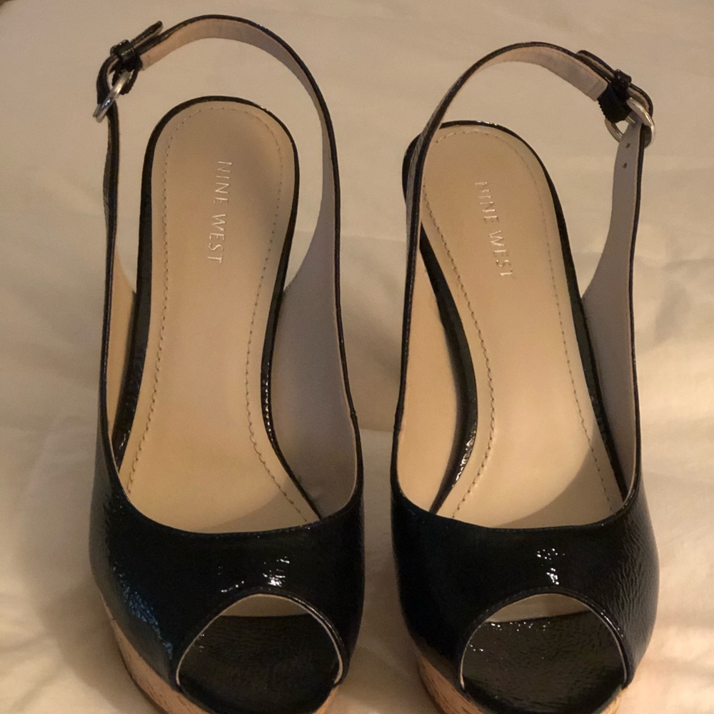 Nine West sling back stilettos.